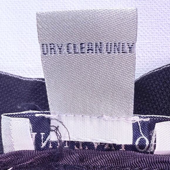 Ann Taylor Women’s Pinstripe Wide Leg Pants Size 12 Dark Blue Rayon Blend - Picture 6 of 6